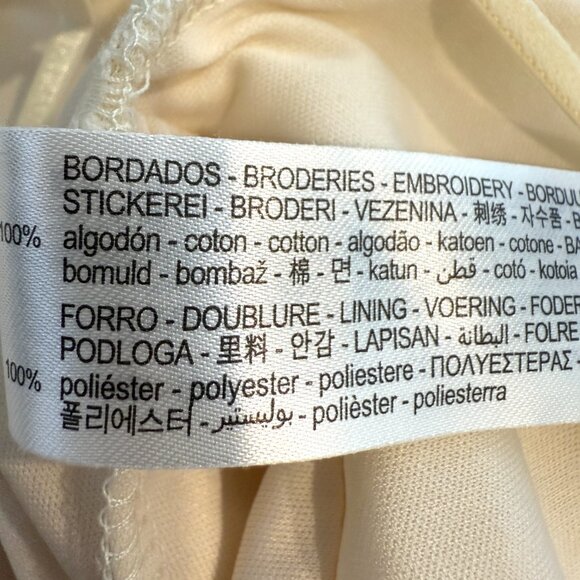 Zara Maxi Dress Lace Embroidery Cottagecore Croquette Prairie Ivory Medium - Picture 12 of 13